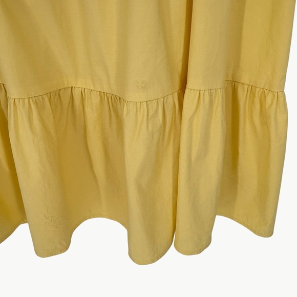 Reformation Jeune Ruffle Stretch Organic Cotton Mini Dress | Sz 8 | Light Yellow - Picture 12 of 16